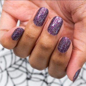 Color Street 100% Nail Polish Strips Night Terror Holographic Glitter RARE